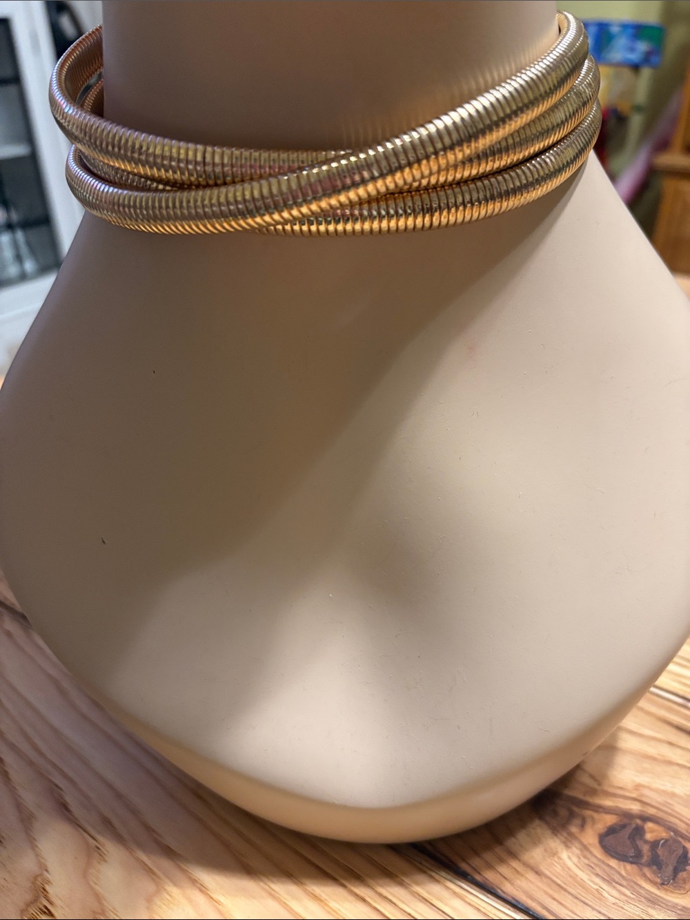 Gold Coil Multi-Strand Choker Necklace